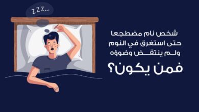 شخص نام مضطجعا واستغرق في النوم ولم ينتقض وضوؤه